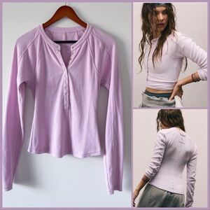 NWOT Free People Movement Kick Off Solid Layer in Rose Quartz Size XS